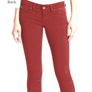 NWT Anthropologie Level 99 Lily Skinny Straight Tencel Jeans Rust